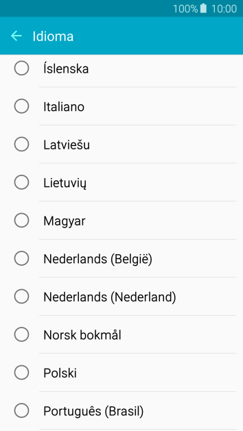 Pressione o idioma desejado. Pressione o idioma desejado.
