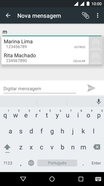 Pressione o contato desejado. Pressione o contato desejado.