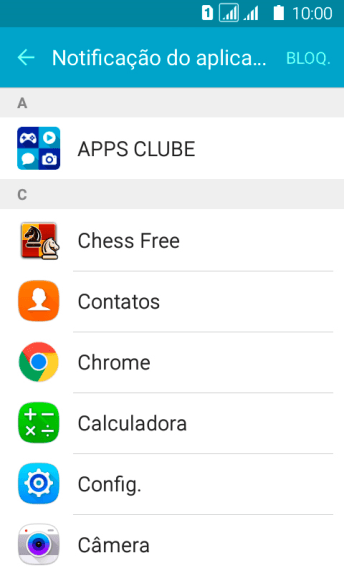 Pressione o app desejado. Pressione o app desejado.