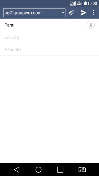 Pressione o campo de busca, e digite as primeiras letras do destinatário. Pressione o campo de busca, e digite as primeiras letras do destinatário.