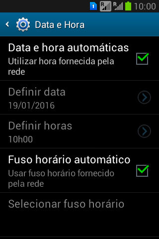 Pressione Data e hora automáticas para ativar a função. Pressione Data e hora automáticas para ativar a função.