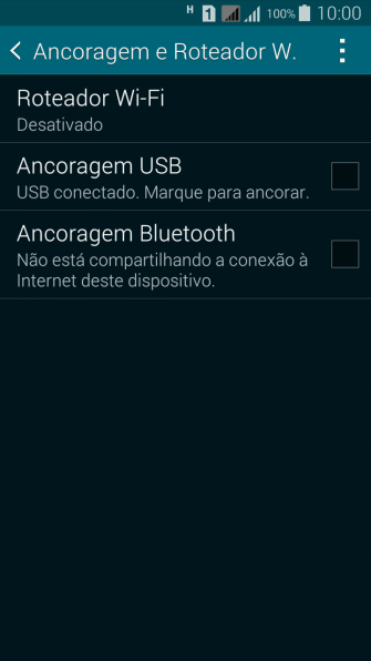 Pressione Ancoragem USB para ativar a função. Agora está estabelecida a conexão de Internet do computador via celular. Pressione Ancoragem USB para ativar a função. Agora está estabelecida a conexão de Internet do computador via celular.
