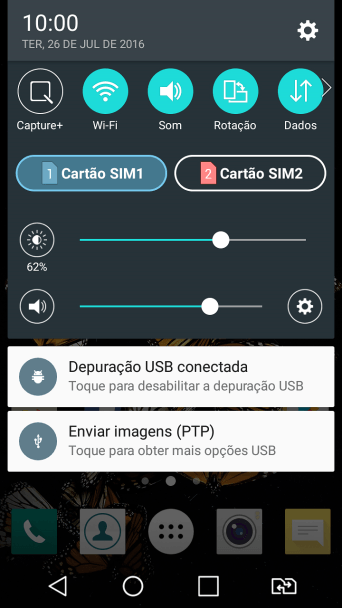 Pressione o ícone de configurações. Pressione o ícone de configurações.