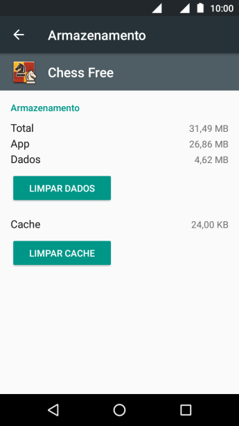 Pressione LIMPAR CACHE. Pressione LIMPAR CACHE.