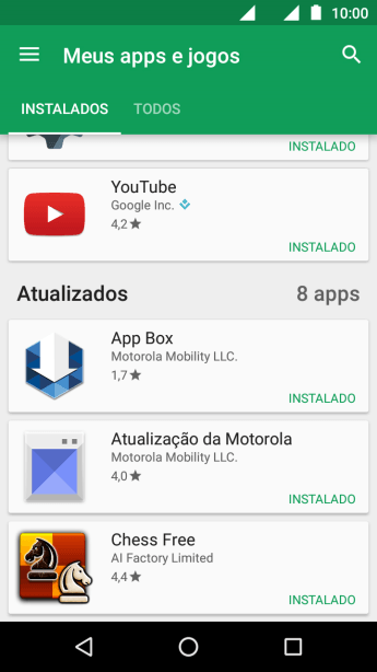 Pressione o app desejado. Pressione o app desejado.