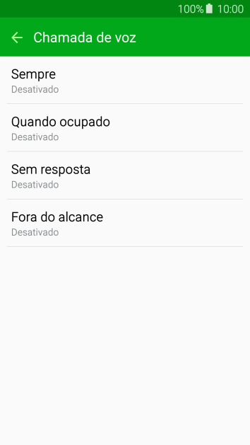 Pressione o tipo de encaminhamento desejado. Pressione o tipo de encaminhamento desejado.
