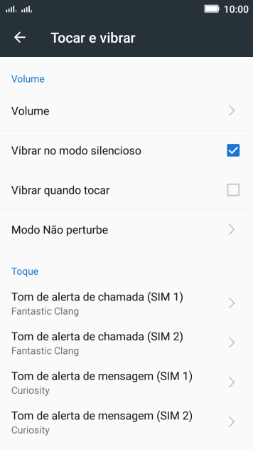 Pressione Tom de alerta de chamada (SIM 1). Pressione Tom de alerta de chamada (SIM 1).