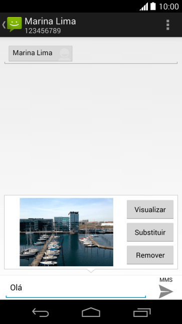 Pressione o ícone de enviar, quando você terminar de escrever a MMS. Pressione o ícone de enviar, quando você terminar de escrever a MMS.