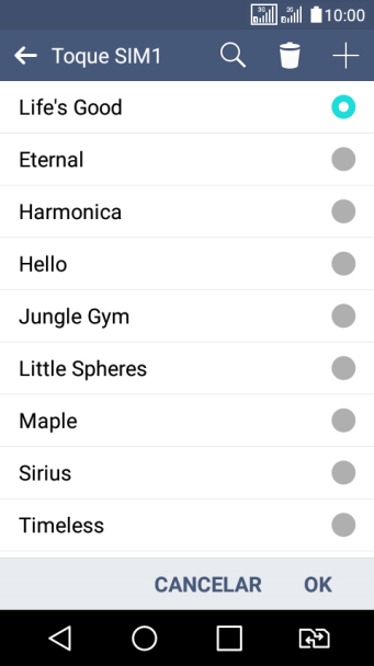 Pressione o ícone de adicionar toques. Pressione o ícone de adicionar toques.