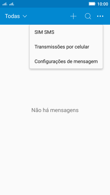 Pressione Configurações de mensagem. Pressione Configurações de mensagem.