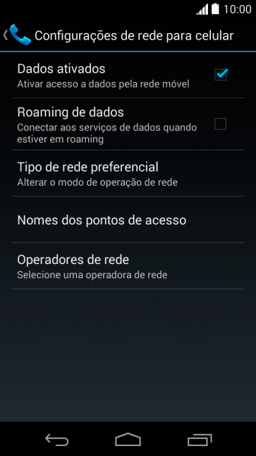 Pressione Dados ativados para ativar ou desativar a função. Pressione Dados ativados para ativar ou desativar a função.