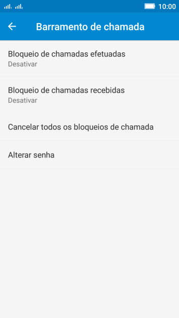 Pressione o tipo de bloqueio desejado. Pressione o tipo de bloqueio desejado.