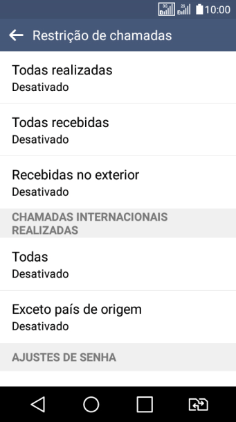 Pressione o tipo de bloqueio desejado. Pressione o tipo de bloqueio desejado.