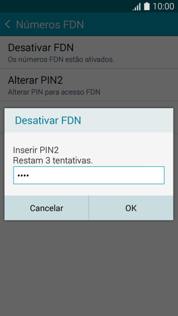 Digite o código PIN2, e pressione OK. Digite o código PIN2, e pressione OK.