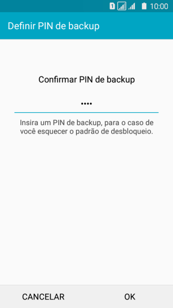 Digite o código PIN novamente e pressione OK. Digite o código PIN novamente e pressione OK.