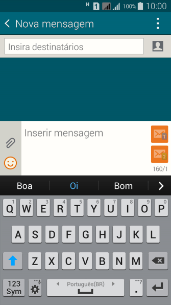 Abra uma nota, mensagem ou e-mail, para que o teclado fique visível na tela, e o celular pronto para a digitação. Abra uma nota, mensagem ou e-mail, para que o teclado fique visível na tela, e o celular pronto para a digitação.
