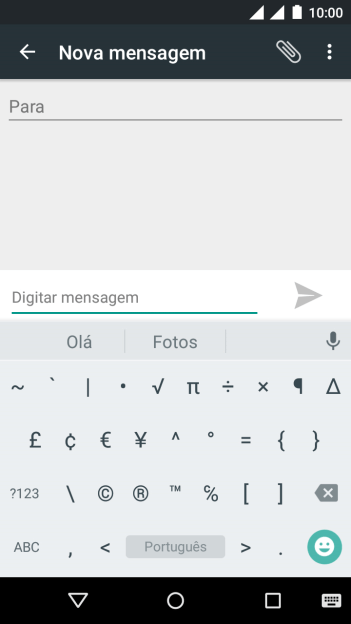 Pressione ABC para retornar à digitação. Pressione ABC para retornar à digitação.
