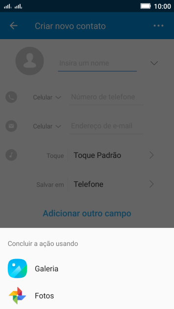 Pressione Galeria, e navegue até a pasta desejada. Pressione Galeria, e navegue até a pasta desejada.