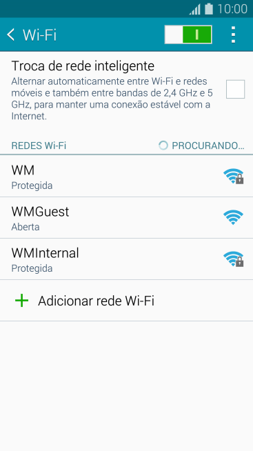 Pressione a rede Wi-Fi desejada. Pressione a rede Wi-Fi desejada.