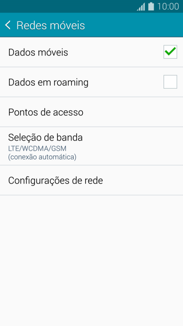 Pressione Configurações de rede, e aguarde enquanto o celular busca redes. Pressione Configurações de rede, e aguarde enquanto o celular busca redes.