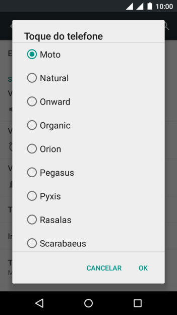 Pressione os toques desejados para escutá-los. Pressione os toques desejados para escutá-los.