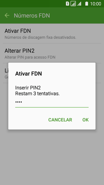 Digite o código PIN2, e pressione OK. Digite o código PIN2, e pressione OK.