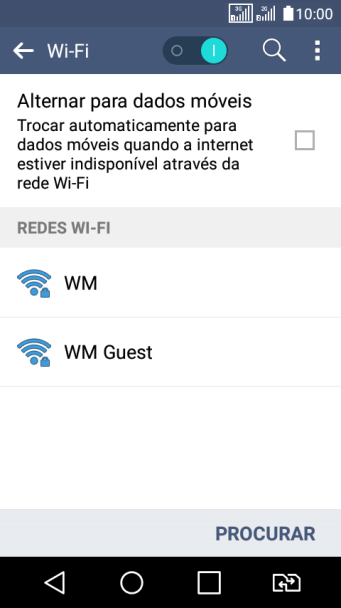 Pressione a rede Wi-Fi desejada. Pressione a rede Wi-Fi desejada.