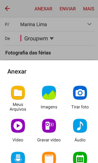 Pressione Meus Arquivos, e navegue até a pasta desejada. Pressione Meus Arquivos, e navegue até a pasta desejada.