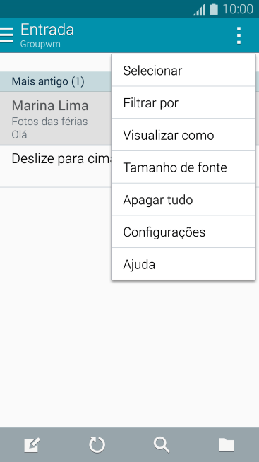 Pressione Configurações. Pressione Configurações.
