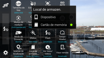 Pressione Dispositivo para salvar as fotos na memória do celular. Pressione Dispositivo para salvar as fotos na memória do celular.