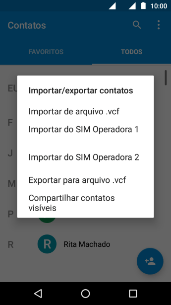Pressione Importar do SIM . Pressione Importar do SIM .