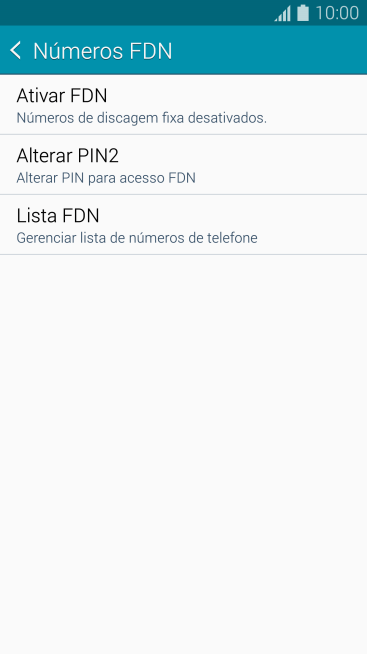 Pressione Ativar FDN para ativar a os números de discagem fixa. Pressione Ativar FDN para ativar a os números de discagem fixa.
