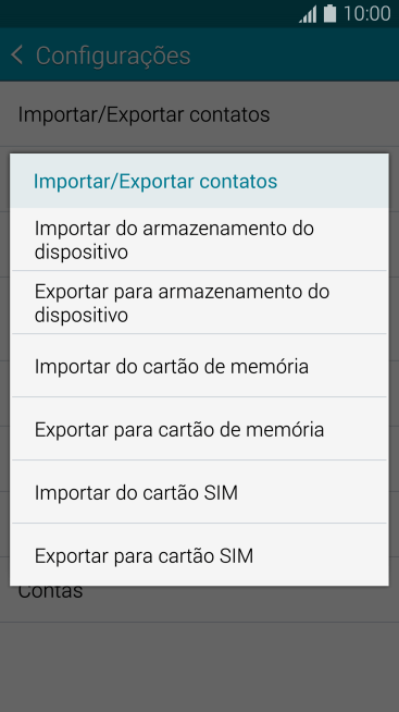 Pressione Importar do cartão SIM. Pressione Importar do cartão SIM.