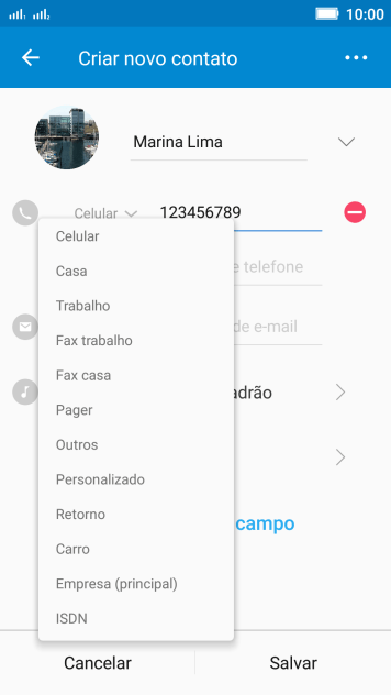 Pressione o tipo de número desejado. Pressione o tipo de número desejado.
