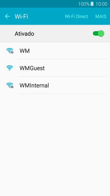 Pressione a rede Wi-Fi desejada. Pressione a rede Wi-Fi desejada.