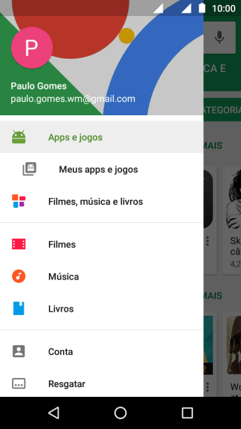Pressione Meus apps e jogos. Pressione Meus apps e jogos.