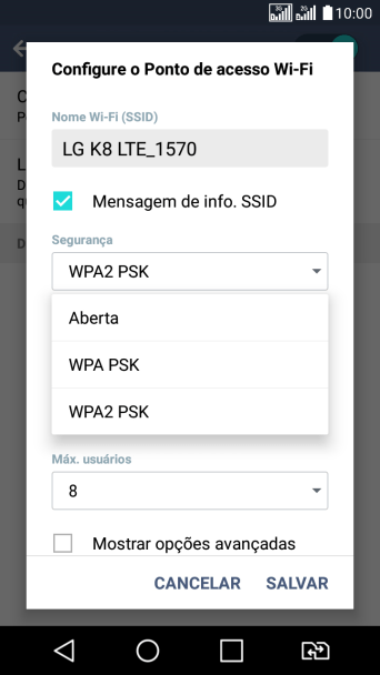 Pressione WPA2 PSK para proteger seu Roteador Wi-Fi com uma senha. Pressione WPA2 PSK para proteger seu Roteador Wi-Fi com uma senha.