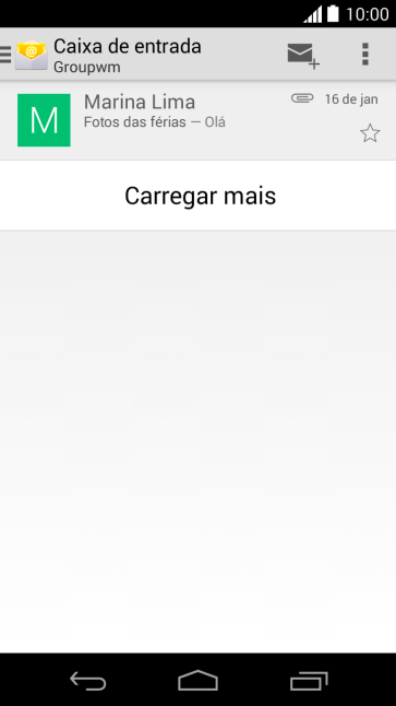 Pressione o ícone de novo e-mail Pressione o ícone de novo e-mail