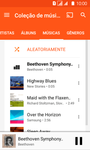 Pressione o título da música abaixo na tela. Pressione o título da música abaixo na tela.