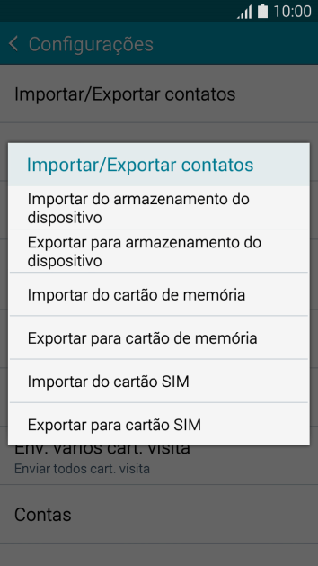 Pressione Importar do cartão SIM. Pressione Importar do cartão SIM.