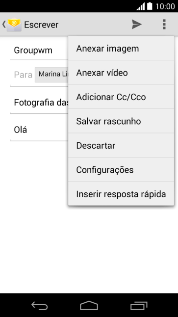 Pressione Anexar imagem, e navegue até a pasta desejada. Pressione Anexar imagem, e navegue até a pasta desejada.