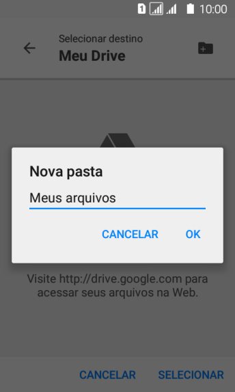 Digite o nome da pasta desejada, e pressione OK. Digite o nome da pasta desejada, e pressione OK.