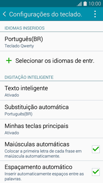 Pressione Selecionar os idiomas de entr.. Pressione Selecionar os idiomas de entr..