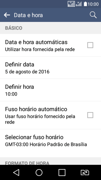 Pressione Data e hora automáticas para ativar a função. Pressione Data e hora automáticas para ativar a função.