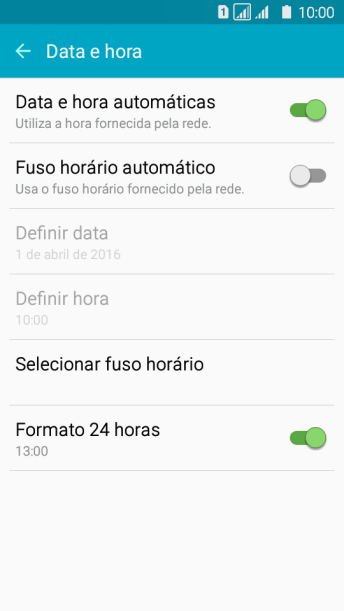 Pressione Fuso horário automático para ativar a função. Pressione Fuso horário automático para ativar a função.
