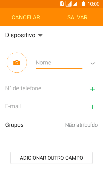Pressione Nome, e digite o nome desejado. Pressione Nome, e digite o nome desejado.