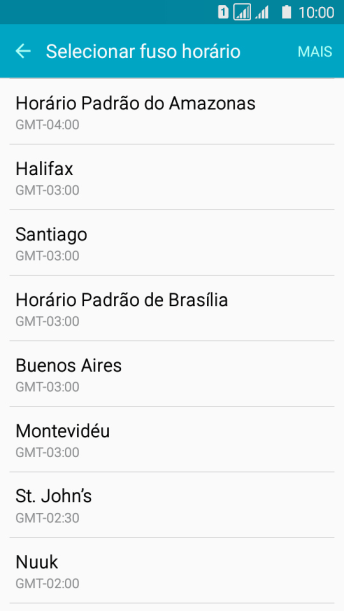 Pressione o fuso horário desejado. Pressione o fuso horário desejado.