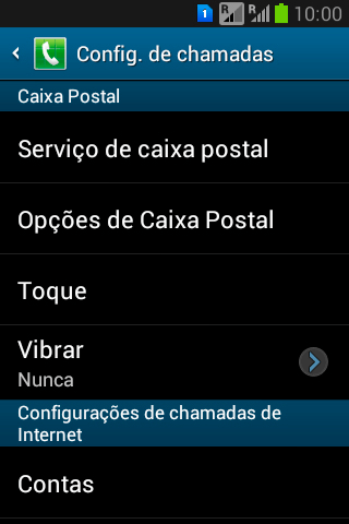 Pressione Opções de Caixa Postal. Pressione Opções de Caixa Postal.
