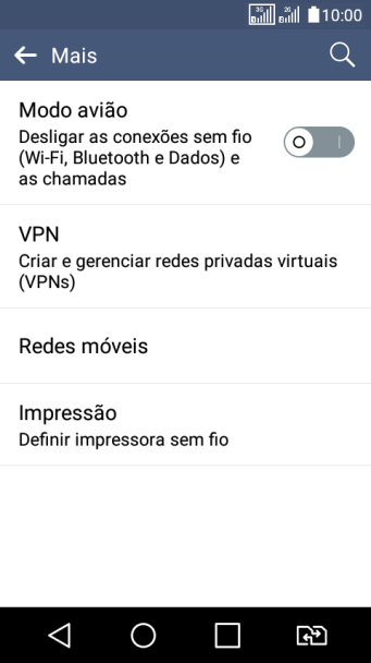 Pressione Redes móveis. Pressione Redes móveis.