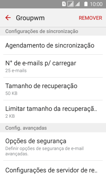 Pressione Agendamento de sincronização. Pressione Agendamento de sincronização.